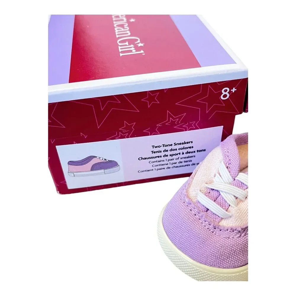 American Girl Two Tone Sneaker Doll Tennis Shoe Pink Purple Accessories New Box